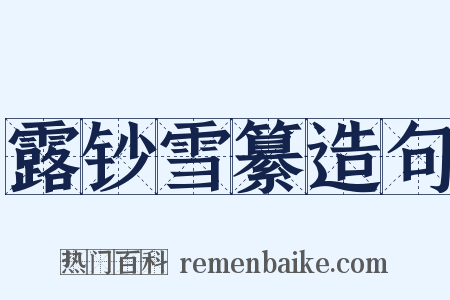 露钞雪纂造句是什么意思的图片